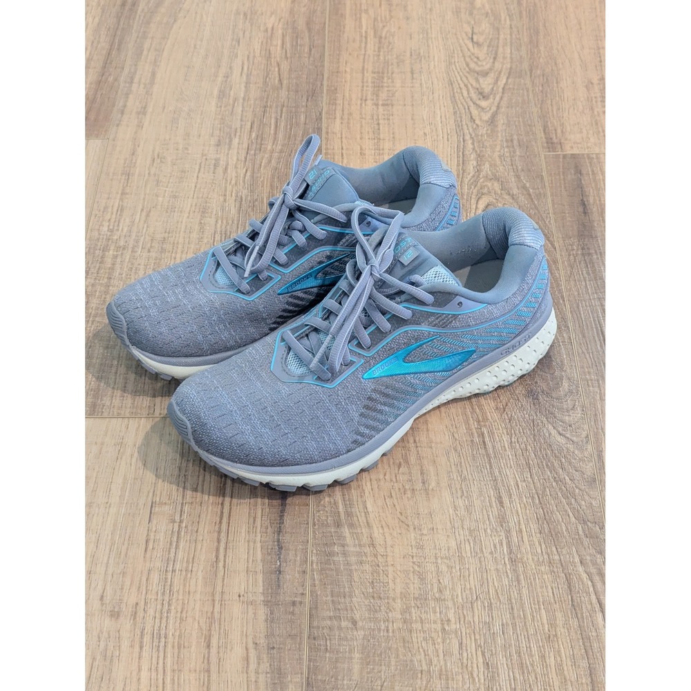 Brooks Ghost 12 Women's 8.5 Gray Blue Running Walking Shoes Sneakers B Width